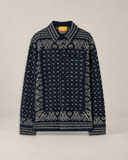 Guest in Residence, Camicia Cashmere Blu Bandana