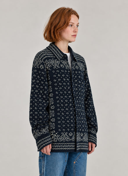 Guest in Residence, Camicia Cashmere Blu Bandana