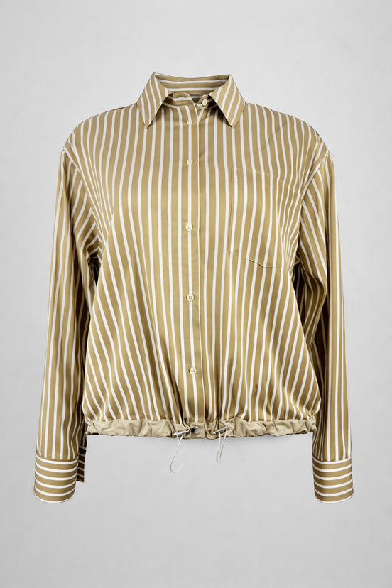 Camicia di Cotone Over a Bastoncino con Coulisse sul Fondo, True Royal