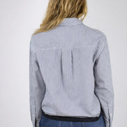 Camicia di Cotone Over a Bastoncino con Coulisse sul Fondo, True Royal