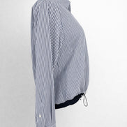 Camicia di Cotone Over a Bastoncino con Coulisse sul Fondo, True Royal
