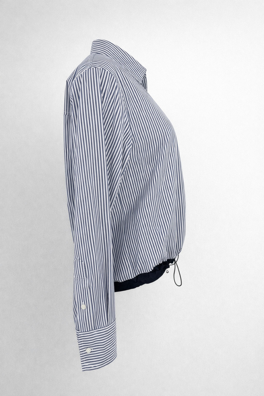 Camicia di Cotone Over a Bastoncino con Coulisse sul Fondo, True Royal
