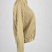 Camicia di Cotone Over a Bastoncino con Coulisse sul Fondo, True Royal