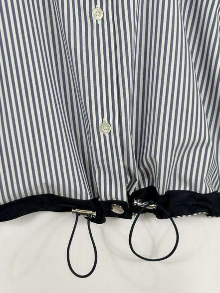 Camicia di Cotone Over a Bastoncino con Coulisse sul Fondo, True Royal