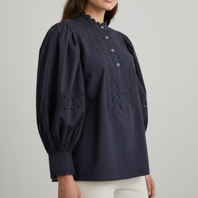 Camicia Coreana Popeline Cotone Romy Antik Batik