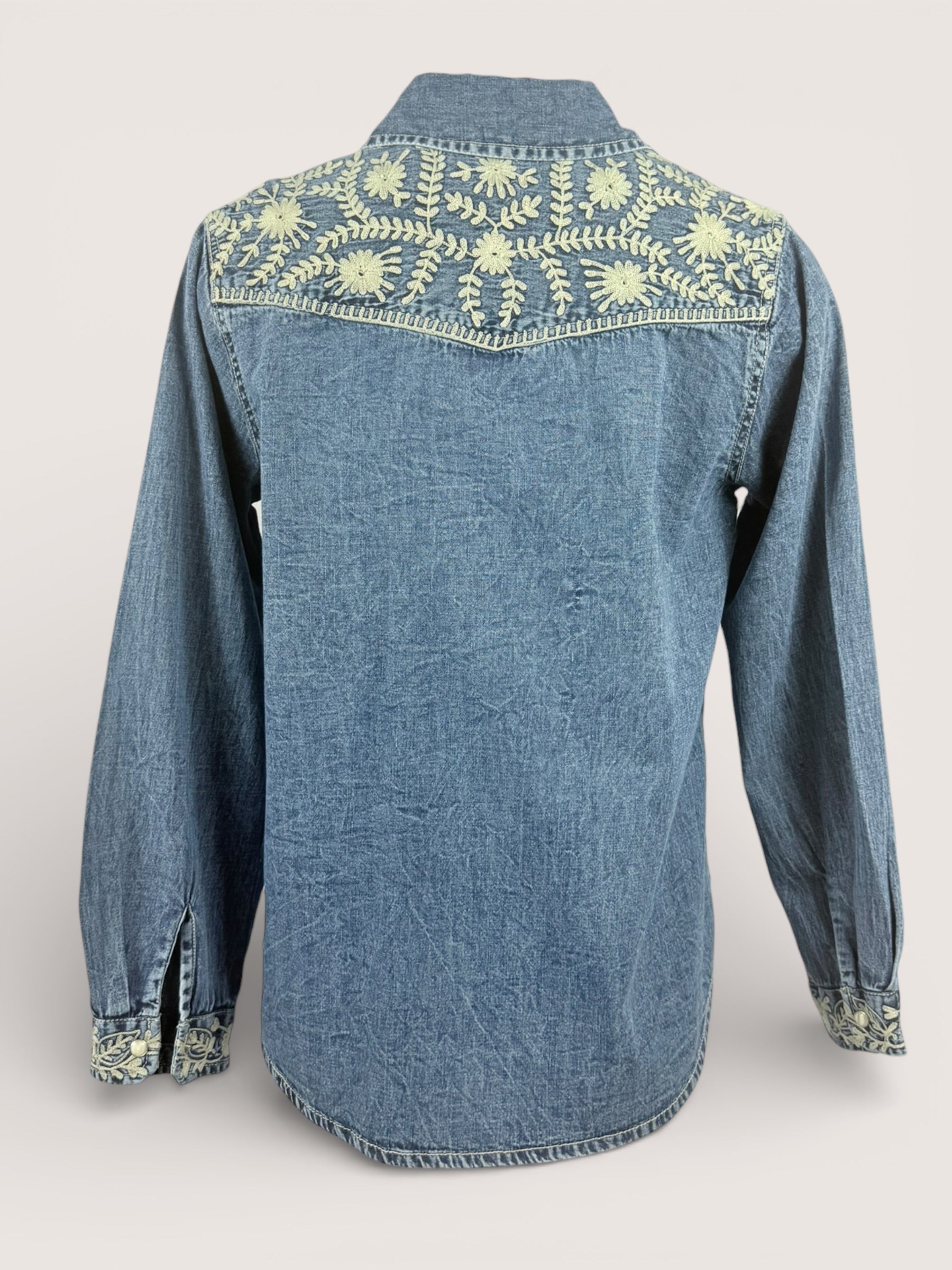 Camicia Denim con Ricami Maison Hotel