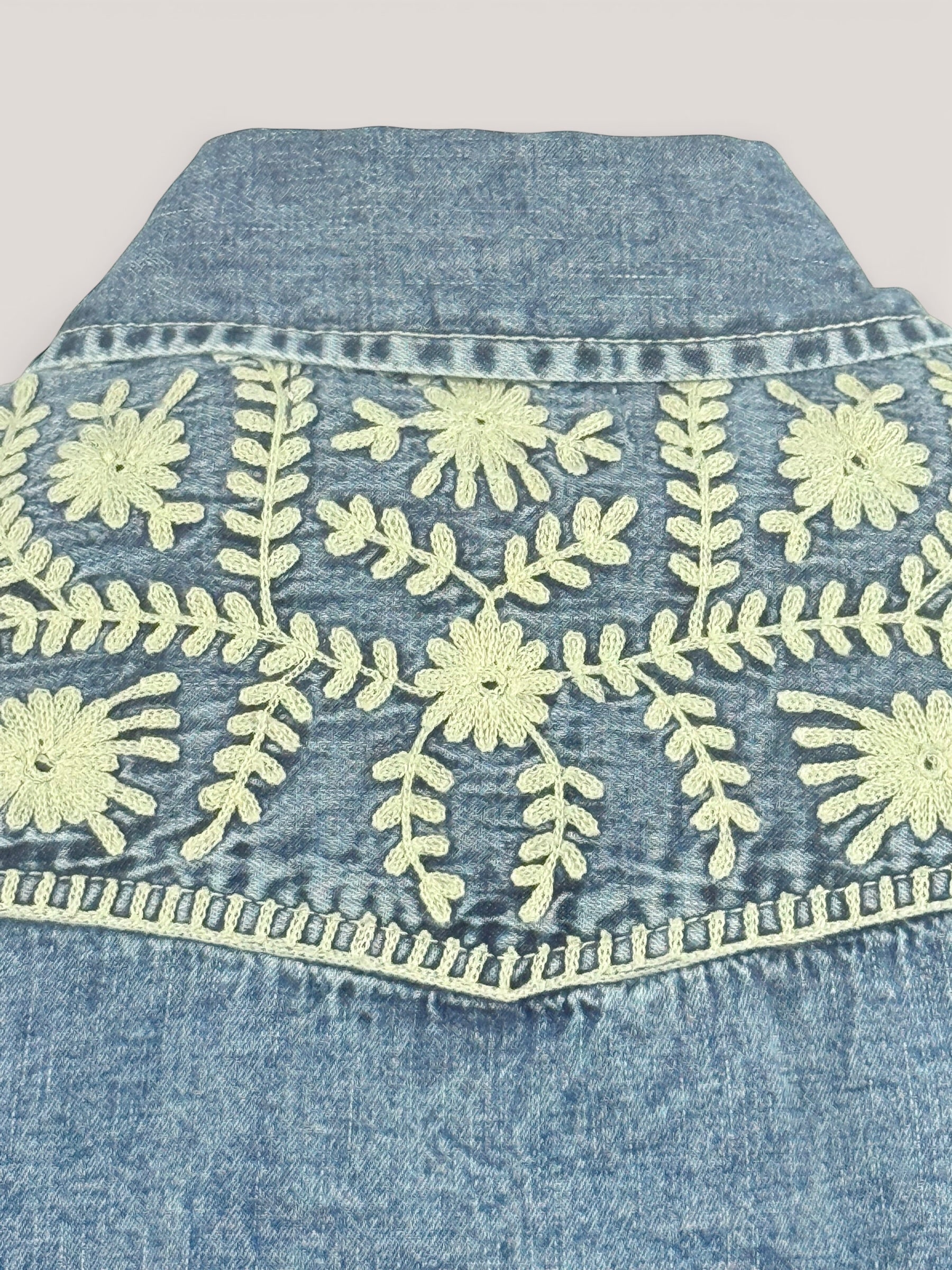 Camicia Denim con Ricami Maison Hotel