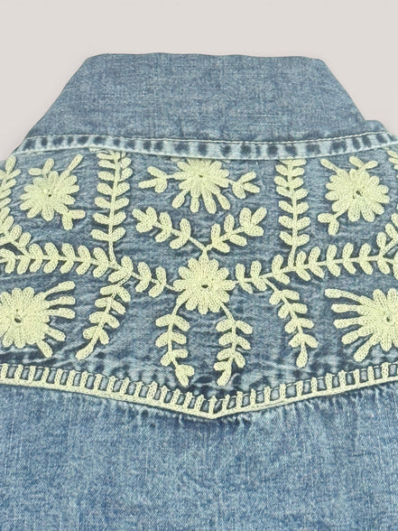 Camicia Denim con Ricami Maison Hotel