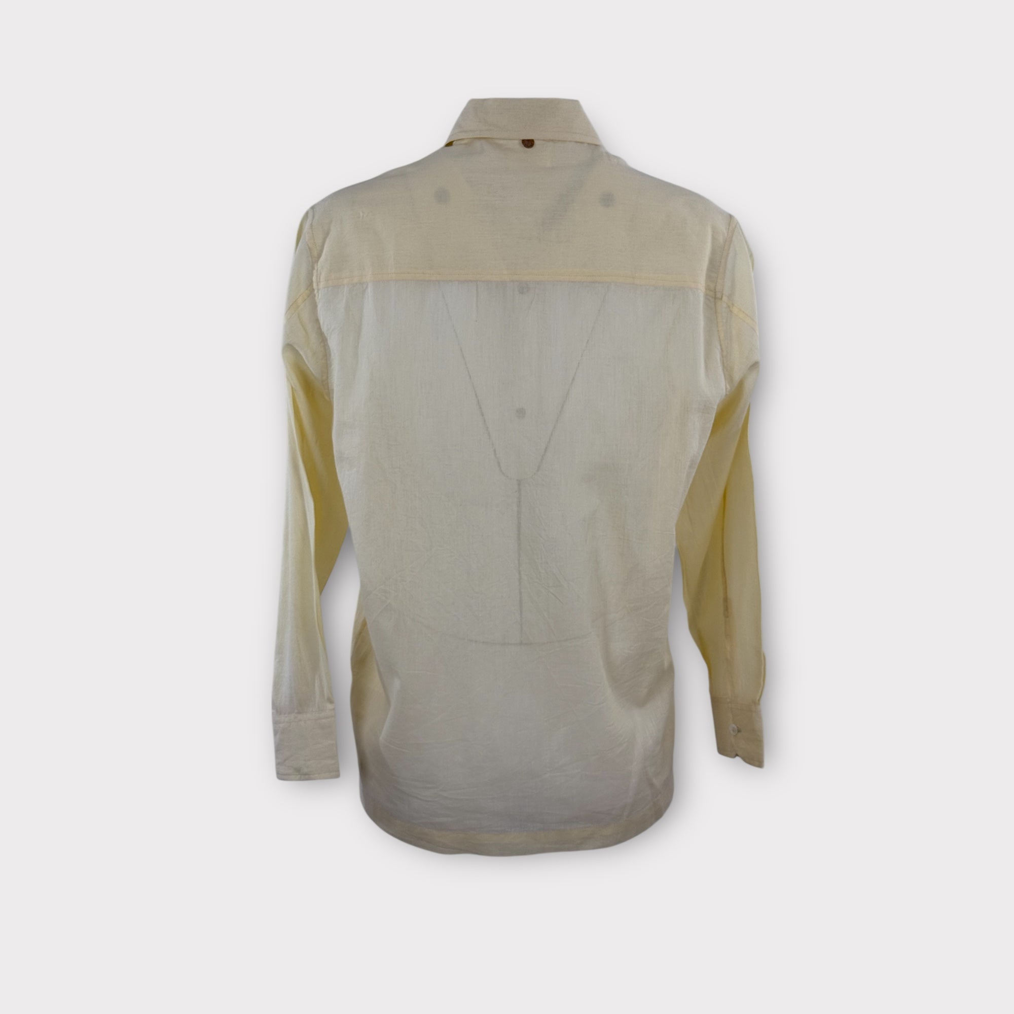 Camicia in Voile di Cotone con Taschino Beige Tee Shirt Antik Batik