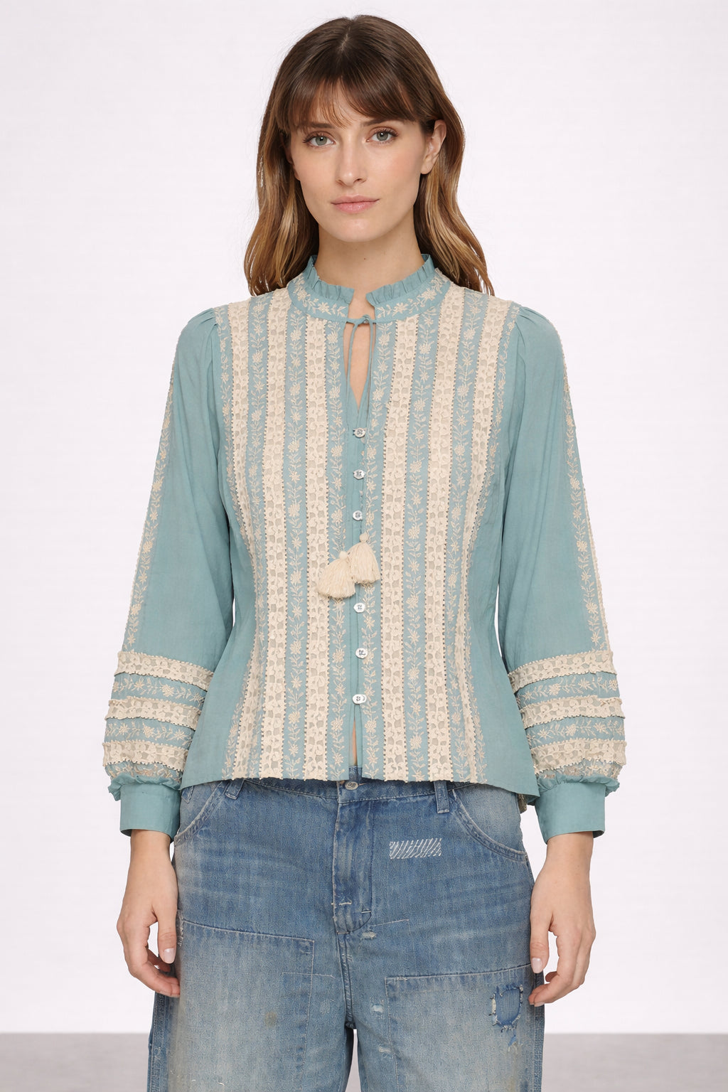 Blusa Azzurra con Pizzo Kirsten, SEA New York