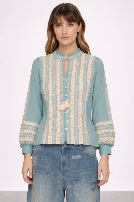 Blusa Azzurra con Pizzo Kirsten, SEA New York