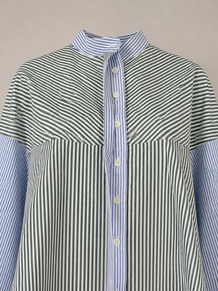 Antik Batik, Camicia Boxy Coreana a Righe Martin