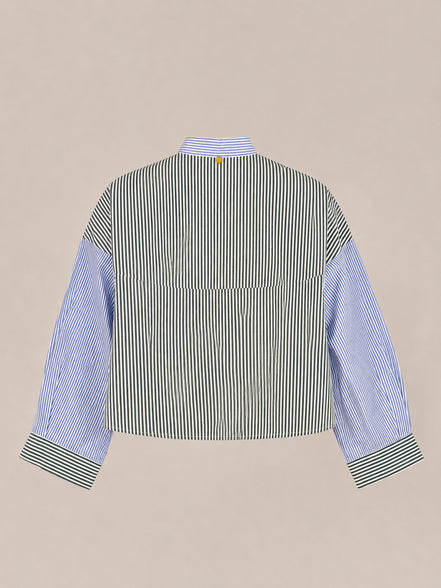 Antik Batik, Camicia Boxy Coreana a Righe Martin