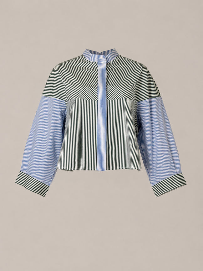 Antik Batik, Camicia Boxy Coreana a Righe Martin