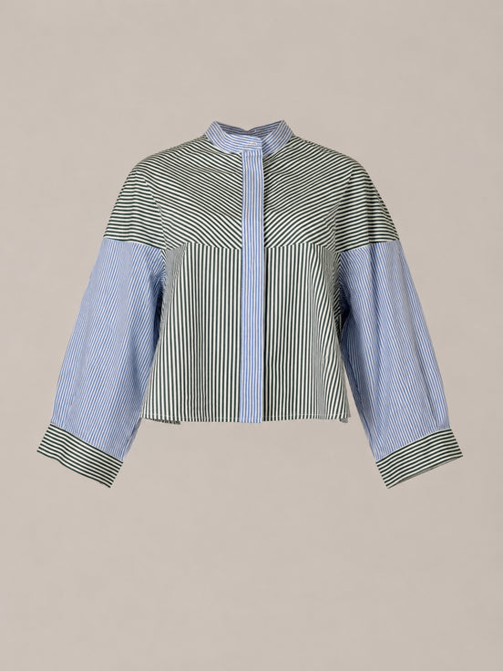 Antik Batik, Camicia Boxy Coreana a Righe Martin