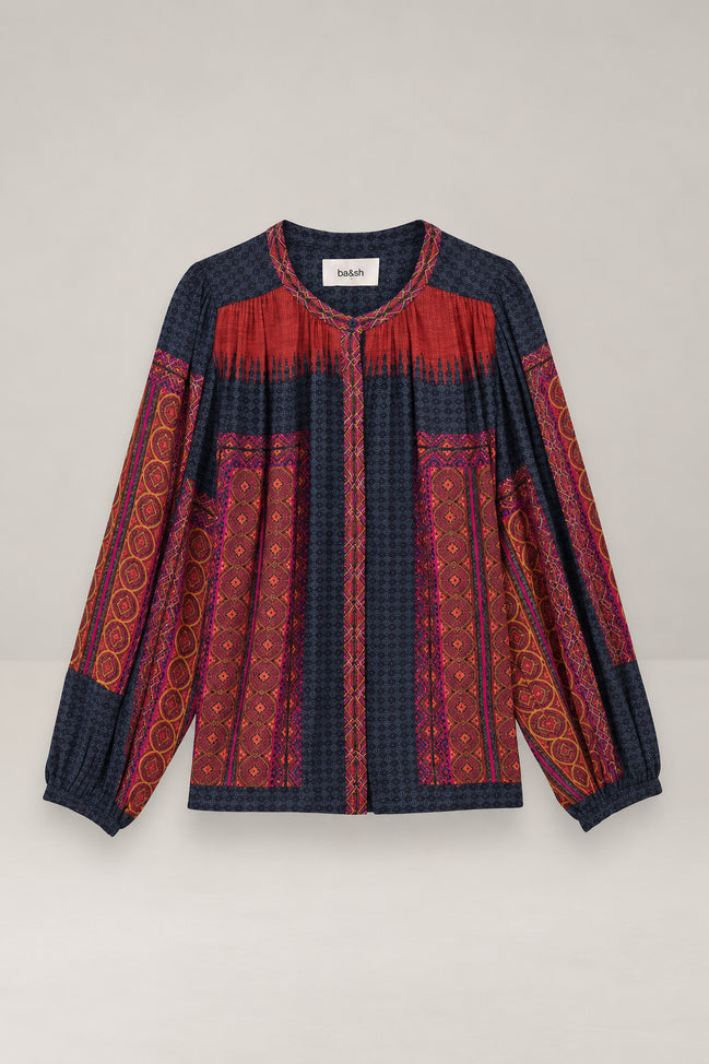 Ba&sh, Camicia in Viscosa Muticolore Olivio