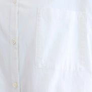 Camicia Coreana Over Bianca Popeline con Taschino Bellrose