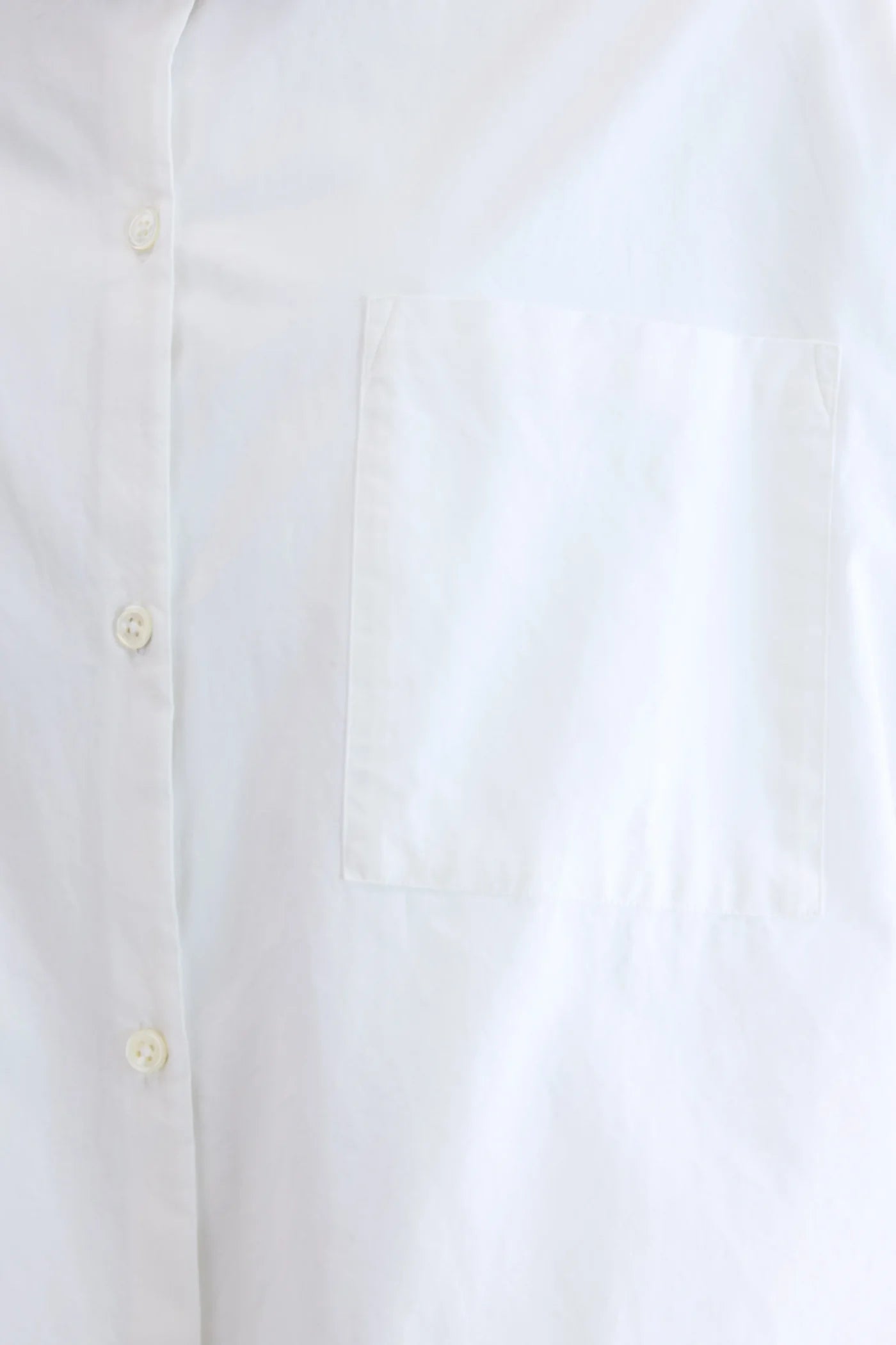 Camicia Coreana Over Bianca Popeline con Taschino Bellrose
