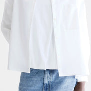 Camicia Coreana Over Bianca Popeline con Taschino Bellrose