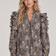Scarlett Poppies, Camicia con Stampa Paisley e Volant