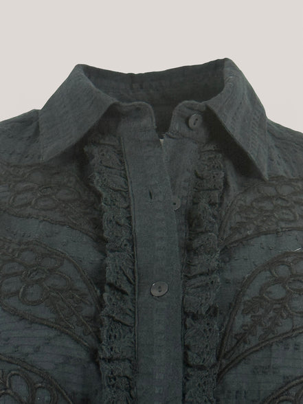 Camcia con Ricami Blu Notte Maison Hotel