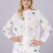 Nimo With Love, Camicia Coreana Leggera Ricami Jungle