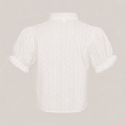Delfina, Camicia Manica Corta Pizzo Sangallo