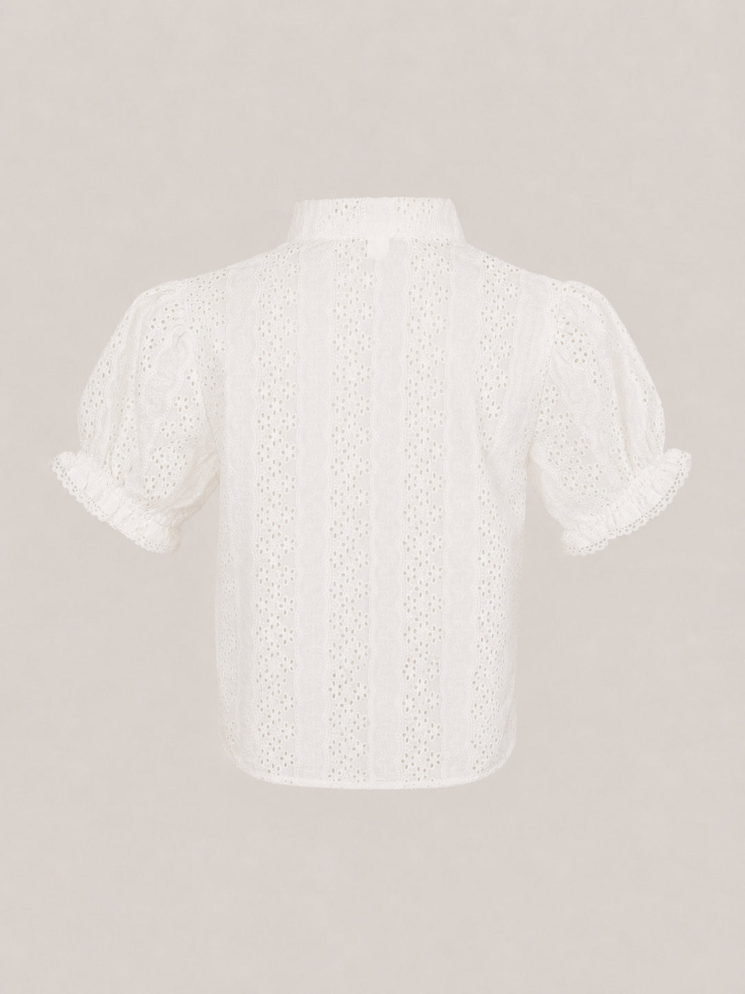 Delfina, Camicia Manica Corta Pizzo Sangallo
