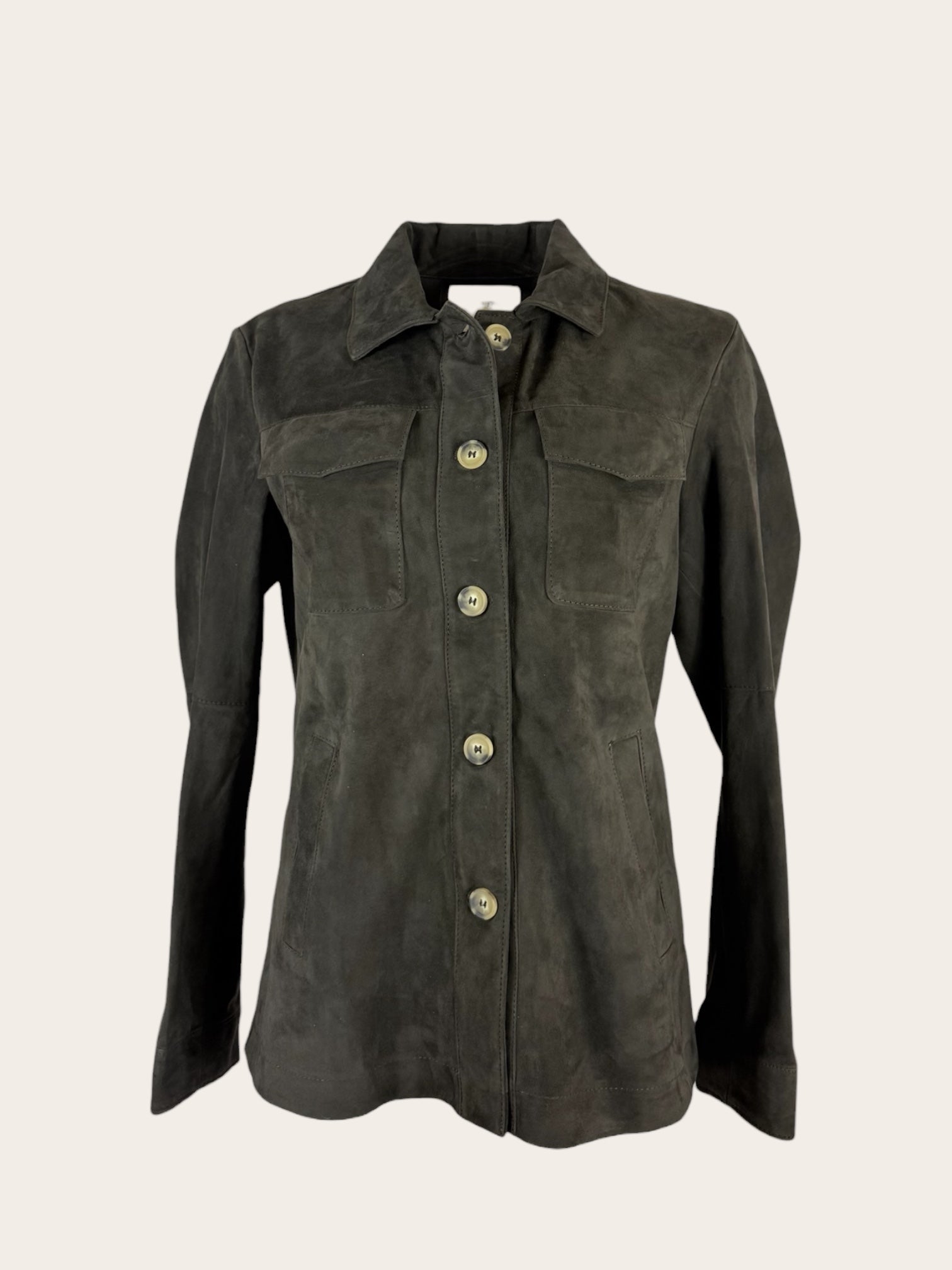 Camicia in Camoscio Slim Fit  con Tasche