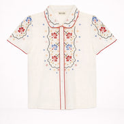 MA.BE Apparel, Camicia a Maniche Corte con Ricami Ruby