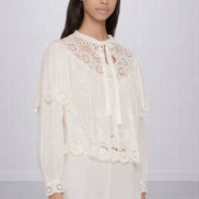 Camicia Sofia con Laccetto sullo Scollo e Ricami, SEA New York