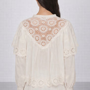 Camicia Sofia con Laccetto sullo Scollo e Ricami, SEA New York
