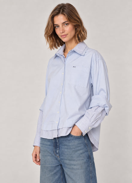 SEA NY, Camicia Taglio Maschile  in Cotone  Doppio Strato