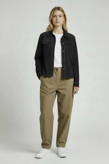 Camicia in Camoscio Slim Fit  con Tasche