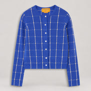 Guest In Residence, Cardigan in Cashmere Leggero con Trama Check