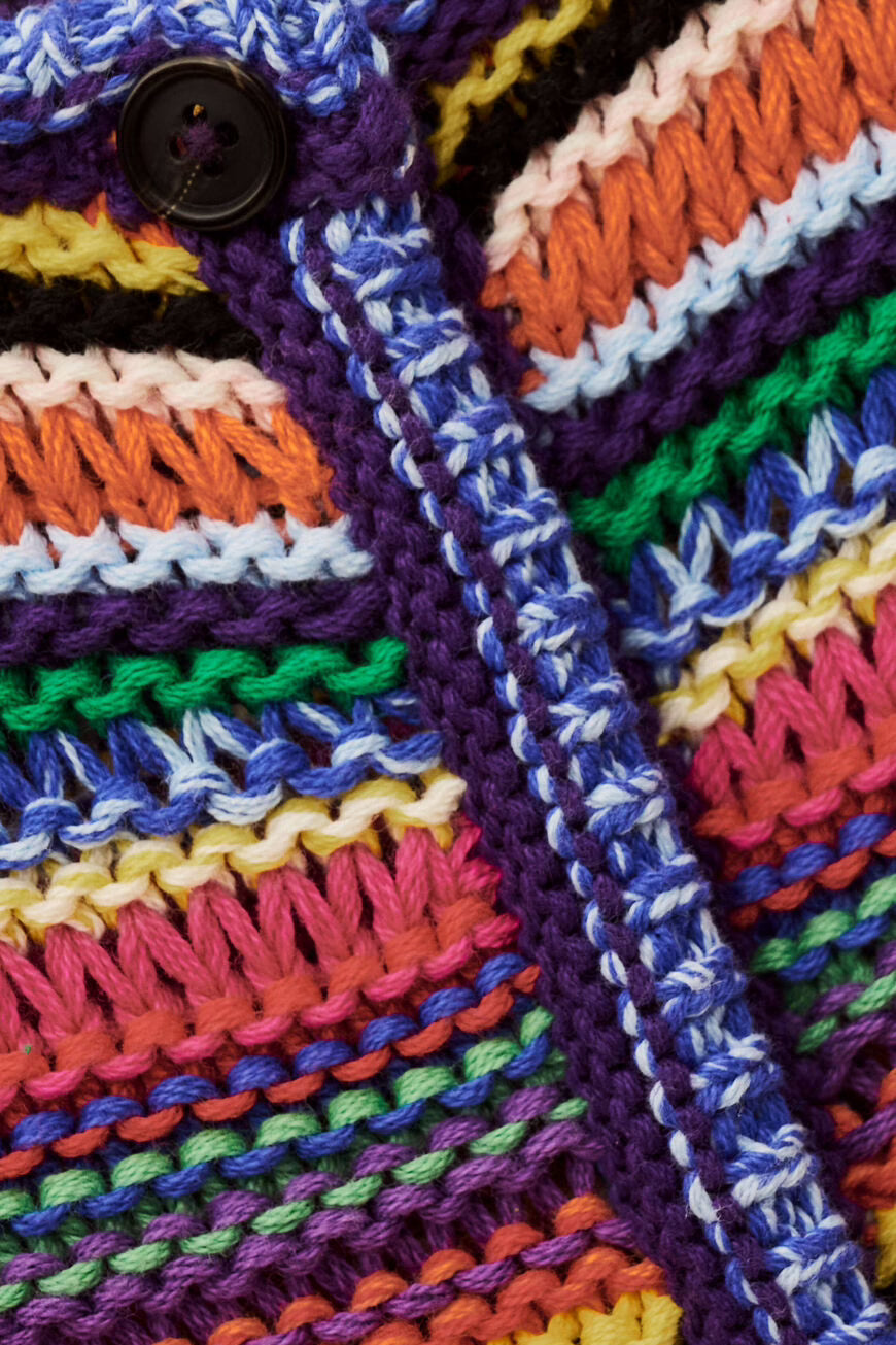 Cardigan Girocollo a Righe Muticolor Ba&sh