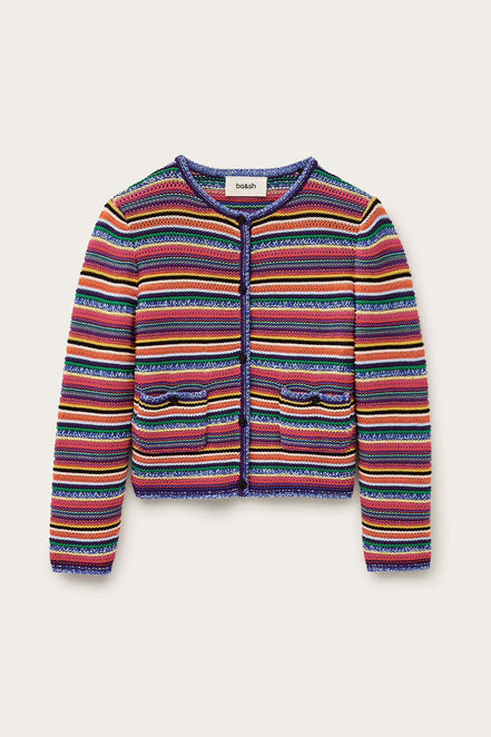 Cardigan Girocollo a Righe Muticolor Ba&sh