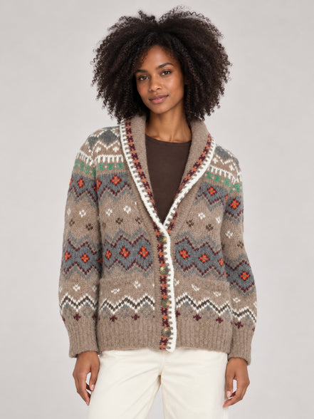 Xirena, Cardigan stile Fair Isle in Alpaca e Lana
