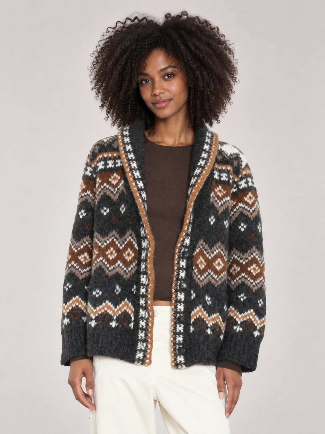 Xirena, Cardigan stile Fair Isle in Alpaca e Lana