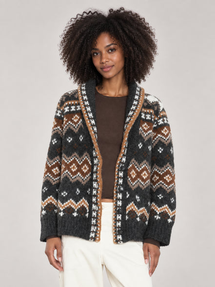 Xirena, Cardigan stile Fair Isle in Alpaca e Lana