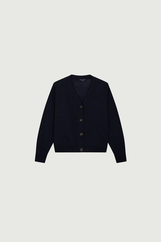 Cardigan a V in Lana Merino Soeur