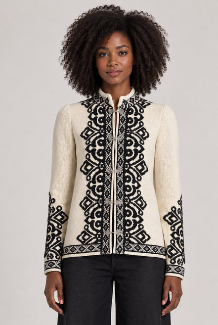 Scarlett Poppies, Cardigan Lana e Cotone in Stile Norvegese
