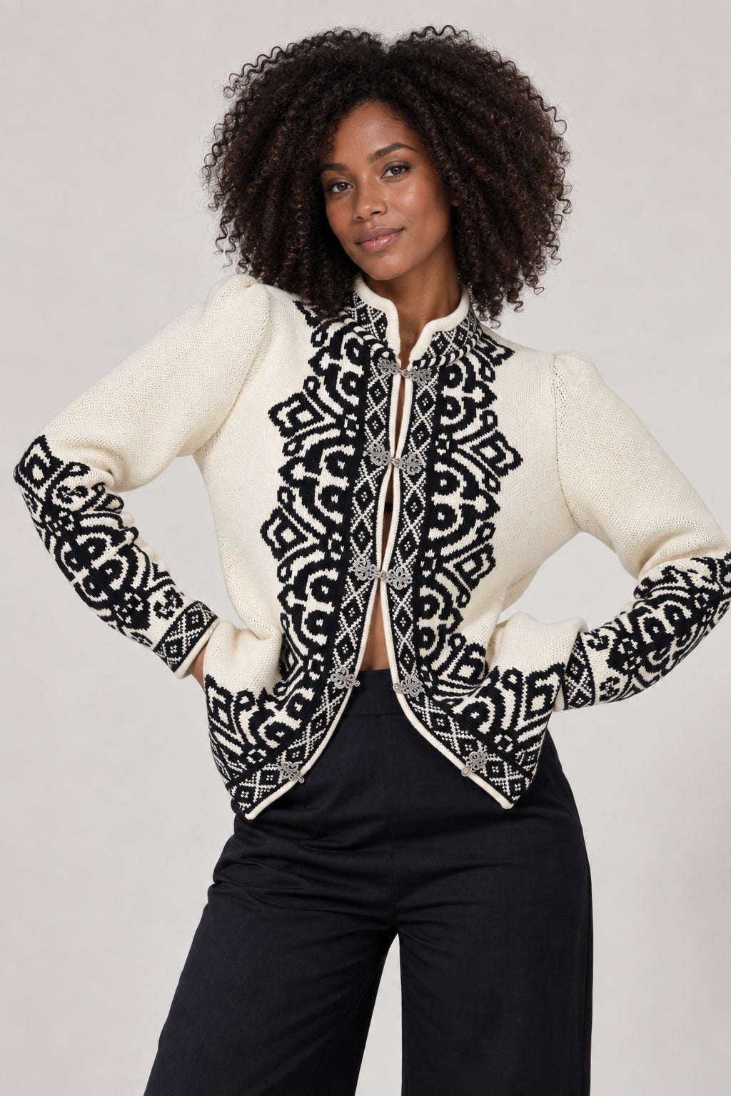 Scarlett Poppies, Cardigan Lana e Cotone in Stile Norvegese