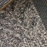 Ba&sh, Cardigan Corto in Grigio Melange con Zip