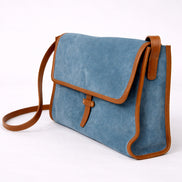 Borsa Cartella in Camoscio Petrolio Massimo Palomba