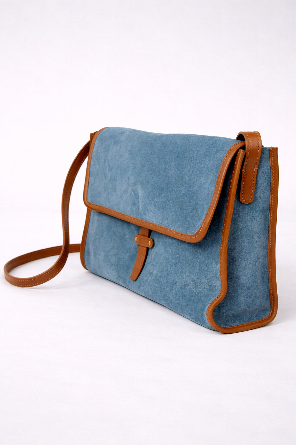 Borsa Cartella in Camoscio Petrolio Massimo Palomba