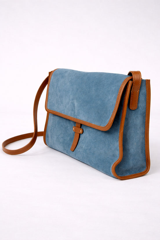 Borsa Cartella in Camoscio Petrolio Massimo Palomba