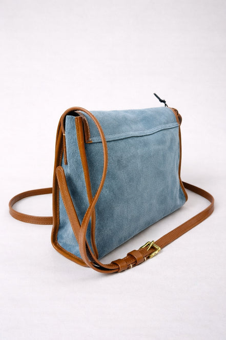 Borsa Cartella in Camoscio Petrolio Massimo Palomba