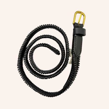 Cintura Nera regolabile in Pelle Nera Antik Batik