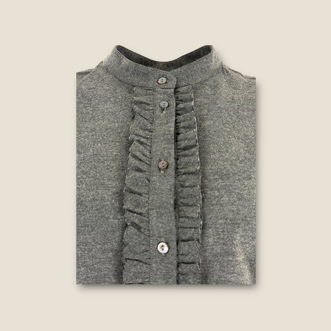 Camicia Coreana in Flanella con Rouches Em...ma